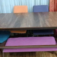فروش میز ناهارخوری ۶-۸نفره با نیمکت