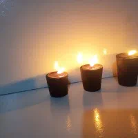 جا شمعی سنگی همراه شمع  وارمر