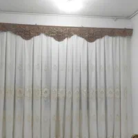 پرده بسیار شیک  با پارچه حریر و گیپور زیبا و جدید