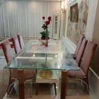 میز ناهارخوری8نفره بسیار مقاوم و6عدد صندلی شیک