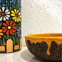 کاسه دستساز سرامیکی|ظروف سرو و پذیرایی|شیراز, شهرک گلستان|دیوار