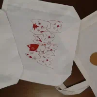 توت بگ پارچه ایی نقاشی و طراحی با کار دست