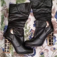 چکمه ساقه بلند چرمی