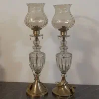 شمعدان لاله شیشه ای پایه فلزی