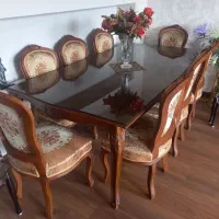 میز ۸ نفره غذاخوری و مبلمان ۹ نفره