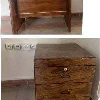 میز کار و فایل سه کشو چوب راش