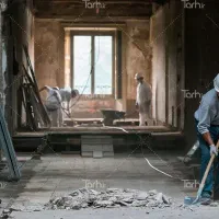 کارگر ساختمانی استم وردست تازه کار گچ استم