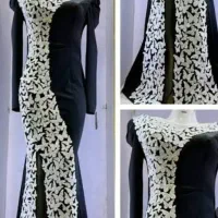 لباس مجلسی مخمل مدل پروانه