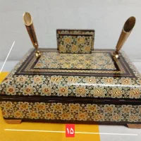 قلمدان خاتمکاری چوبی مدل دربدار
