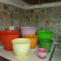 گلدان سفال و پلاستیکی