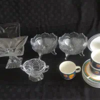 ملامین میوه خوری شکلات خوری قاشق چنگال قدیمی سفالی