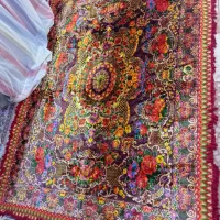 گلیم یا روفرشی ابریشم باقدمت ۵۰ ساله