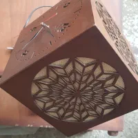 آباژور چوبی و ساعت دار  رومیزی