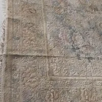 قالی دست بافت  ابریشم وکلک رنگ روشن