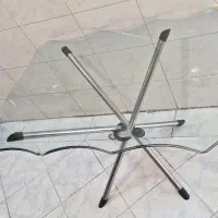 میز شیشه ای پایه فلزی