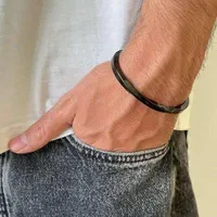 دستبند بنگل پیچ مردانه مشکی|زیورآلات و اکسسوری|اصفهان, دارک|دیوار