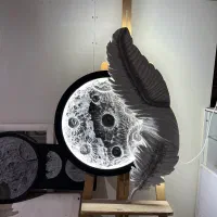 تابلو پر و ماه نورانی ابعد یک‌ متری