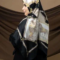 روسری ژاکارد دور دست دوز وارداتی