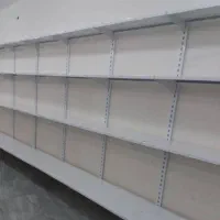 قفسه دیواری سفید قرمز سوپرمارکتی هایپری فلزی|کتابخانه، شلف، قفسه‌های دیواری|شیراز, احمدی جنوبی|دیوار