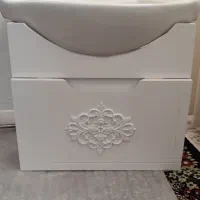 ست آینه و باکس دستشویی سفید