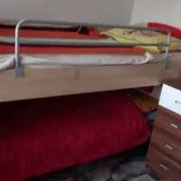 تخت دو طبقه نوجوان برند کم جا چوب