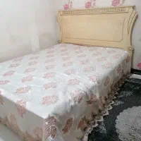 سرویس تخت خواب دونفره به همراه میز آرایش تمام چوب|تخت و سرویس خواب|تهران, ابوذر|دیوار