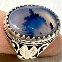 انگشتر نقره شجر طبیعی مناسب روز پدر هدیه خاص