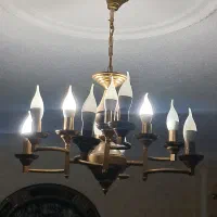 لوستر برنجی ۱۲شاخه|لوستر و چراغ آویز|رشت, معلم|دیوار