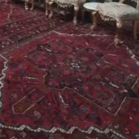 یک جفت فرش دستبافت هریس ۹متری و کناره قره جه