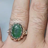 انگشتر نقره زمرد طبیعی