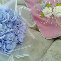 دسته گل روبانی