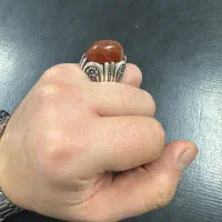 انگشتر فاخر و کلکسیونی عقیق کهنه و اصل یمنی|جواهرات|اردبیل, |دیوار