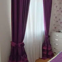 سه تکه پرده بنفش|پرده، رانر، رومیزی|تهران, اقدسیه|دیوار