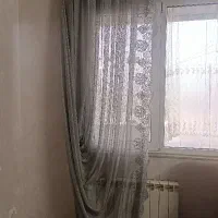 والون پرده جفتی طوسی رنگ کاملا سالم