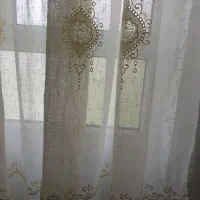 پرده کتان  قلاب دوزی در حد نو
