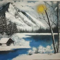 تابلو رنگ روغن با لوازم باکیفیت