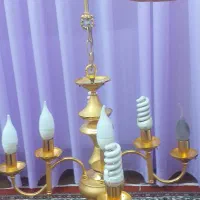 ۲عدد لوستر  ۸شعله سالم رنگ طلایی  ثابت