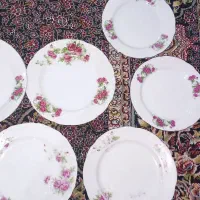 شش عدد گل سرخ قدیمی|ظروف سرو و پذیرایی|گرگان, |دیوار