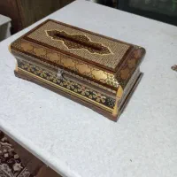 جعبه دستمال کاغذی خاتم کاری شده
