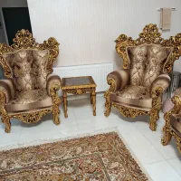 مبل سلطنتی چوب درجه یک 9نفره|مبلمان خانگی و میز عسلی|مشهد, چهارچشمه|دیوار