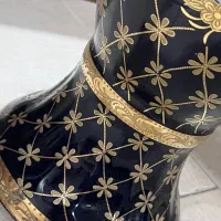 گلدان سرمه ای طلاکوب ۴۵ سانت|صنایع دستی و سایر لوازم تزئینی|تهران, خواجه نظام الملک|دیوار