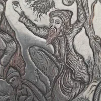 بشقاب قلمزنی  مسی ۳۰ سانتی|کلکسیون اشیاء عتیقه|اصفهان, شهریار|دیوار