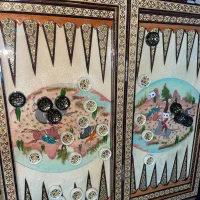 تخته نرد و میوه خوردی خاتم کاری
