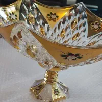 ست کریستال پذیرایی طلایی پنج پارچه|صنایع دستی و سایر لوازم تزئینی|تهران, فلسطین (میدان انقلاب)|دیوار