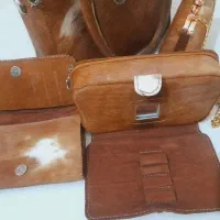 ست کیف چرم طبیعی دستدوز مناسب هدیه روز مادرونوعروس|کیف، کفش، کمربند|شیراز, شهرک آرین|دیوار