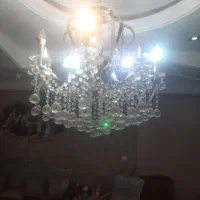 سه عدد لوستر کریستال پایه استیل درجه یک