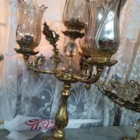 یه جفت شمعدان برنز|لوستر و چراغ آویز|قم, صفائیه|دیوار