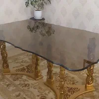 میز ناهار خوری شیشه ای ۱۰ میل قیمت ۶ میلیون