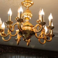 لوستر پنج شاخه ۱۵شعله طلایی