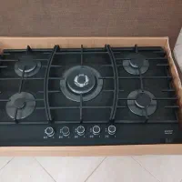 گاز صفحه ای توکار مسترپلاس ایتالیا ۵شعله شیشه ای